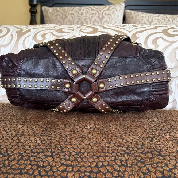 BOTKIER ICONIC Trigger Hobo Leather Handbag - Oxblood - Picture 3 of 4